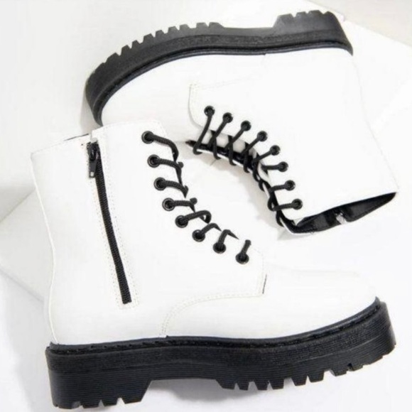White Platform Combat Boot - Picture 2 of 5